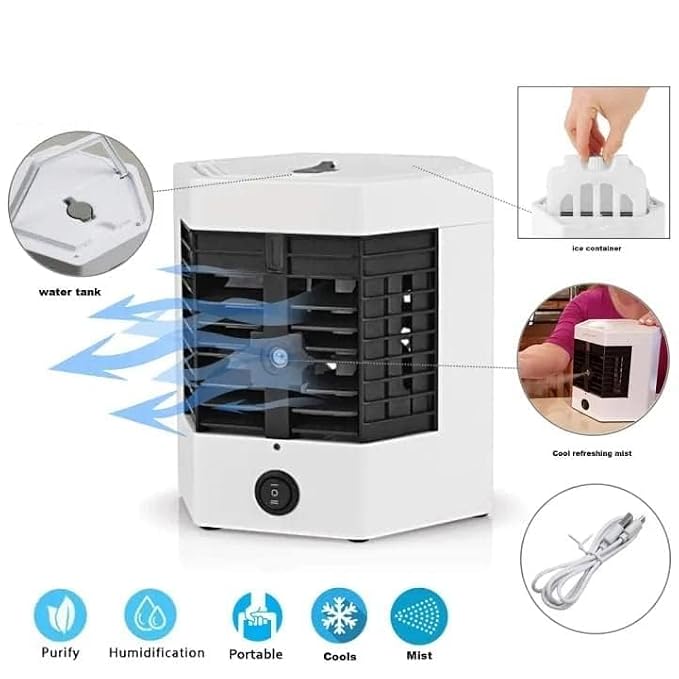Mini Portable Air Cooler with Water Tank & Mist – Personal Air Cooler