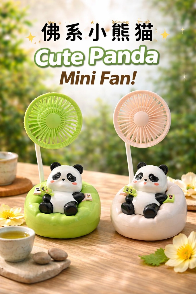 Cute Panda Mini Fan | Portable Panda Desk & Handheld Fan